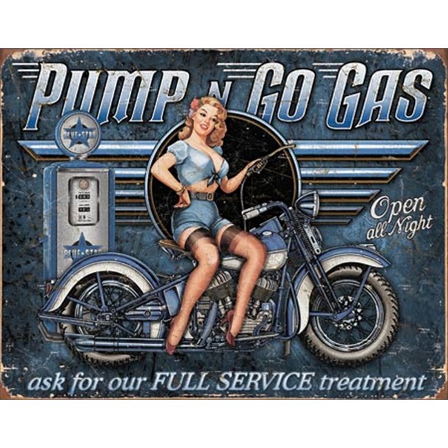 Plaque Pin Up Pump And Go Gas Déco Américaine Décoration Vintage Us 