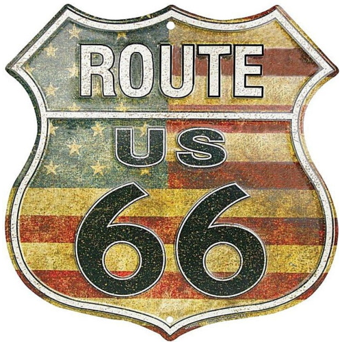 ROUTE 66 - Plaque Métal Américaine Décorative