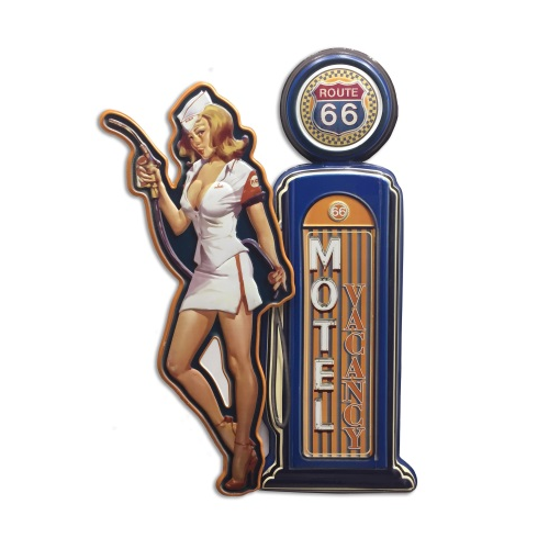 Plaque Décorative Sexy Pin Up Route 66 Motel Déco Américaine Décoration Vintage Us 