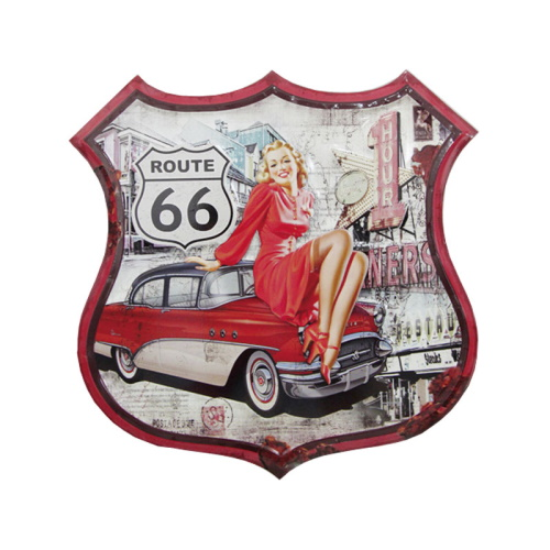 Plaque Pin Up Route 66 Vintage Déco Américaine Décoration Vintage Us 