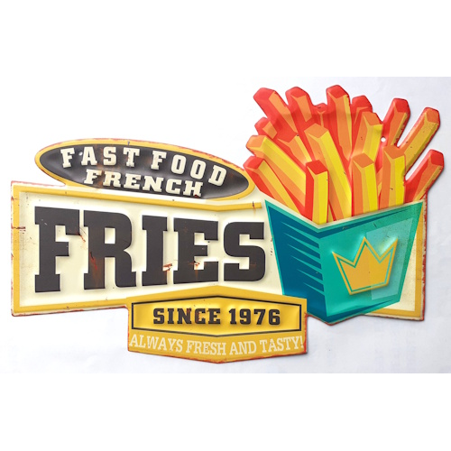 Plaque fast food french fries